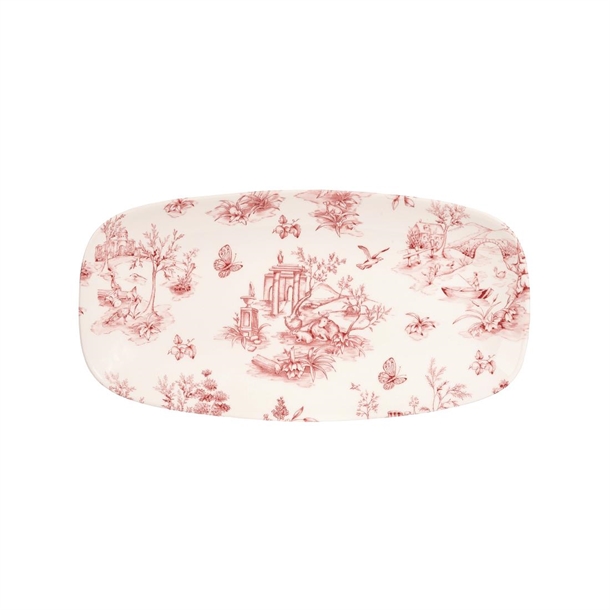 Churchill Toile Cranberry Oblong Chefs Plate 11 3/4" x 6" (Box 12) (Direct)