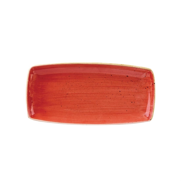 Churchill Stonecast Berry Red Oblong Plate - 350 x 185mm (Box 6) (B2B)