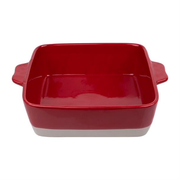 Olympia braadslede van keramiek rood en taupe 4,2L
