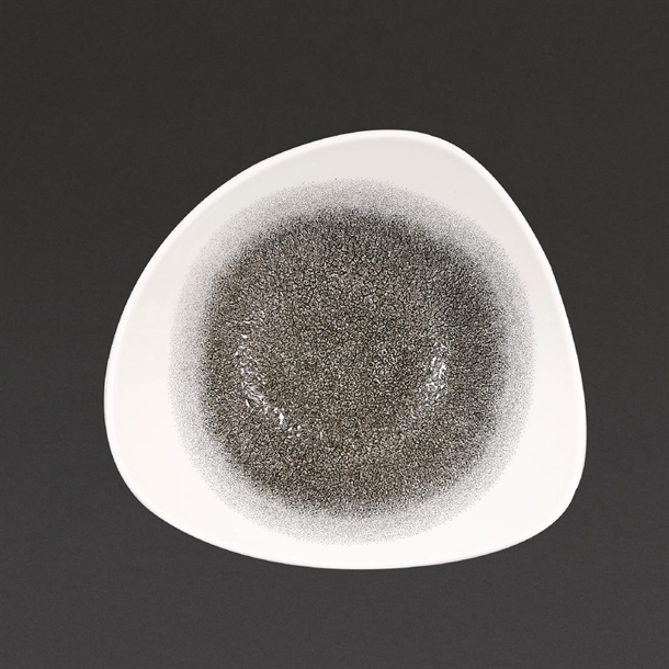churchill-studio-prints-raku-trace-triangular-bowl-quartz-black-235mm