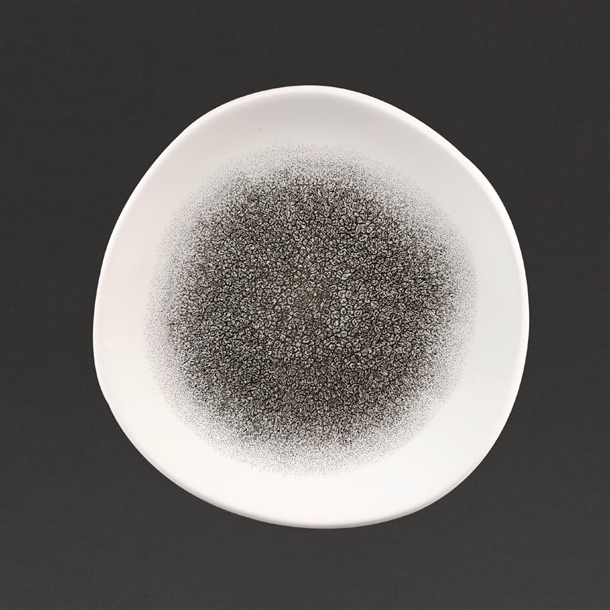 churchill-studio-prints-raku-trace-round-plate-quartz-black-210mm