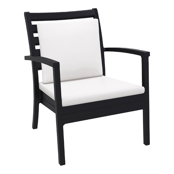 Furnlink Artemis XL Armchair - Black w/White Seat & Back Cushion (Direct)