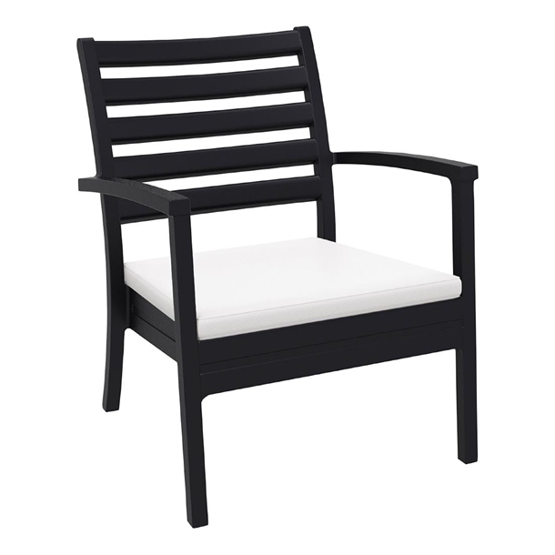 Furnlink Artemis XL Armchair - Black w/White Seat Cushion (Direct)