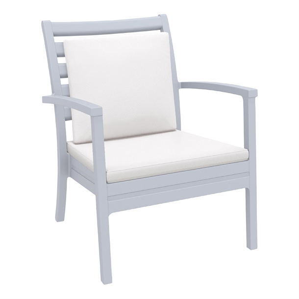 Furnlink Artemis XL Armchair - Silver Grey w/White Seat & Back Cushion (Direct)