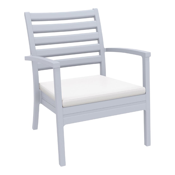 Furnlink Artemis XL Armchair - Silver Grey w/White Seat Cushion (Direct)