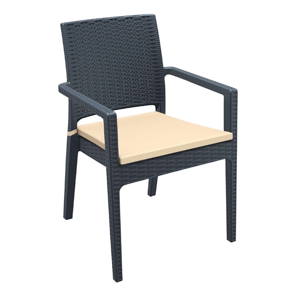 Furnlink Siesta Exclusive Ibiza Armchair - Anthracite w/Beige Cushion (Direct)