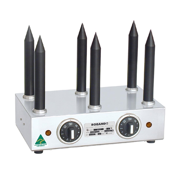Roband Hot Dog & Bun Warmer M6T 6 Teflon Coated Spikes (B2B)