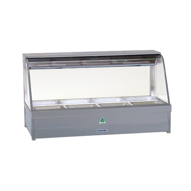 Roband Curved Glass Hot Foodbar C24 Double Row w/ 8x 1/2 65mm pans 13.9Amp (B2B)