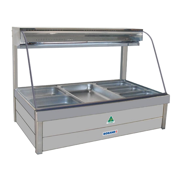 Roband Curved Glass Cold Foodbar Double Row Rear Roller doors 6 x1/2 65mm(B2B)