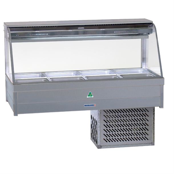 Roband Curved Glass Refrig Foodbar Dbl Row Rear Roller doors 8x1/2 65mm (B2B)