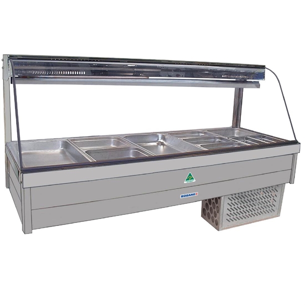 Roband Curved Glass Refrig Foodbar Dbl Row Rear Roller door 10x1/2 65mm (B2B)