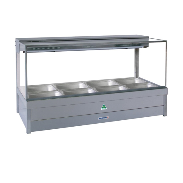 Roband Square Glass Hot Foodbar S22RD 4 Pans Double Row Rear Roller (B2B)