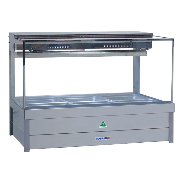 Roband Square Glass Cold Foodbar SFX23RD 6 Pans Double Row Rear Roller (B2B)