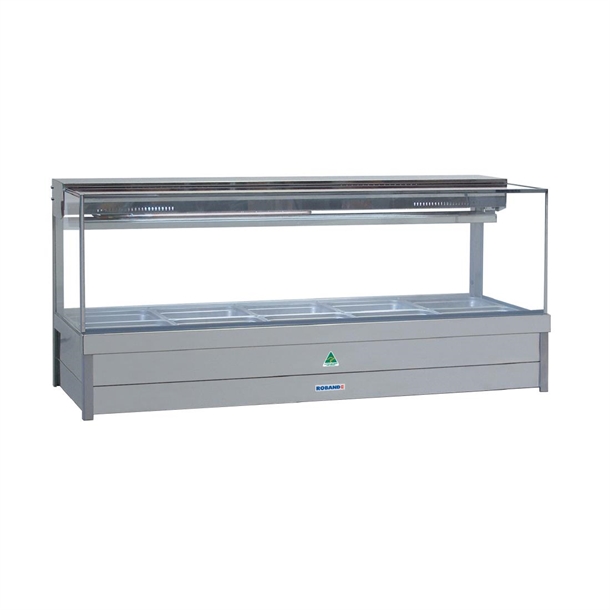 Roband Square Glass Cold Foodbar SFX26RD 12 Pans Double Row Rear Roller (B2B)