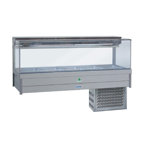 Roband Square Glass Refrig Foodbar Dbl Row Rear Roller door 10x1/2 65mm (B2B)