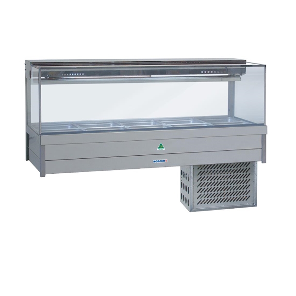 Roband Square Glass RefrigFoodbar Dbl Row Rear Roller door 12x1/2 65mm (B2B)