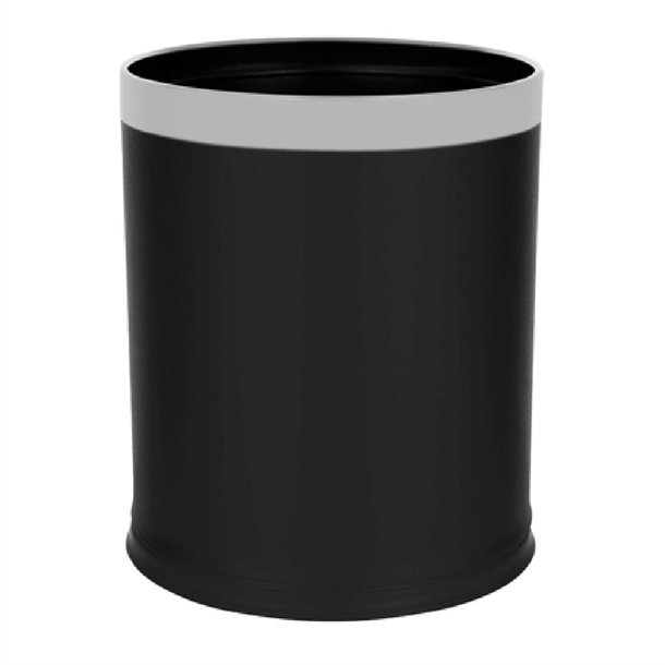 Noble & Price Round Black Bin with S/S Frame 9.8Ltr 235x275mm (B2B)