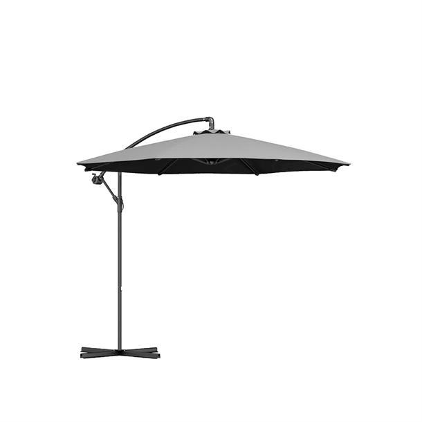 Milano Outdoor - Outdoor 3 Meter Hanging & Folding Umbrella - Grey (Direct)