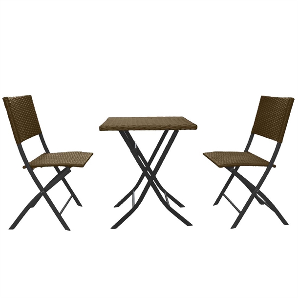 Arcadia Furniture 3 Piece Folding Rattan Coffee Set - Oatmeal (Direct)