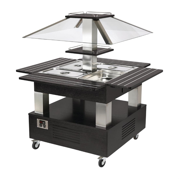 Refrigerated Square Salad Bar in Black Finish (Direct)
