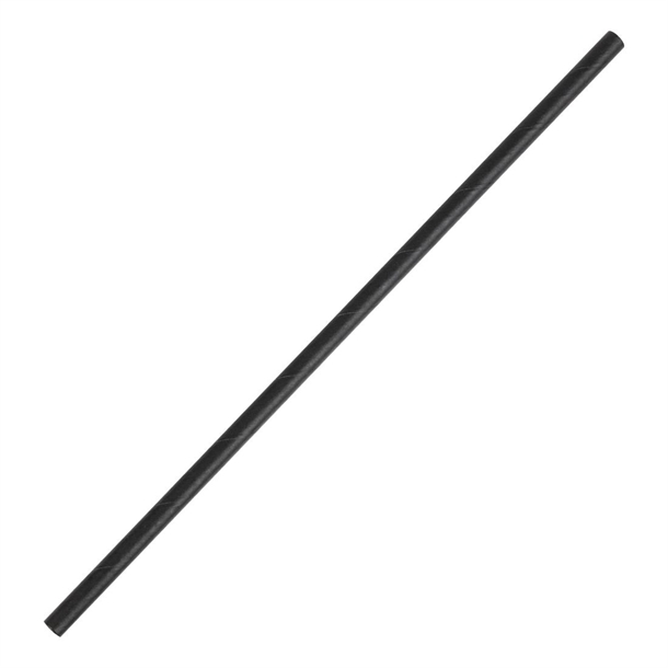 Fiesta Compostable Paper Straw Black - 6mm (Box 250)