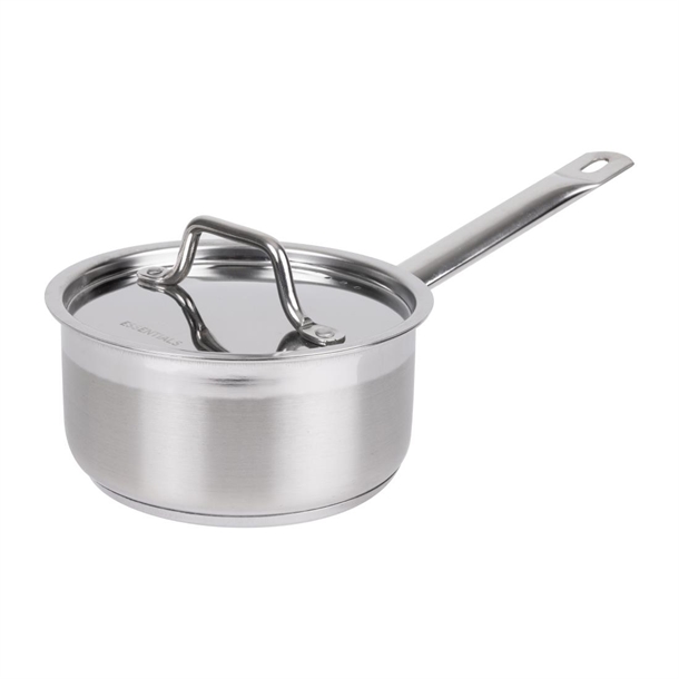 Nisbets Essentials Saucepan St/St - 160x75mm (Lid Included)