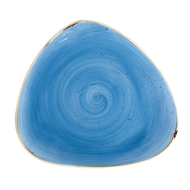 Churchill Stonecast Cornflower Blue Triangular Plate 311x311mm (Box 6)