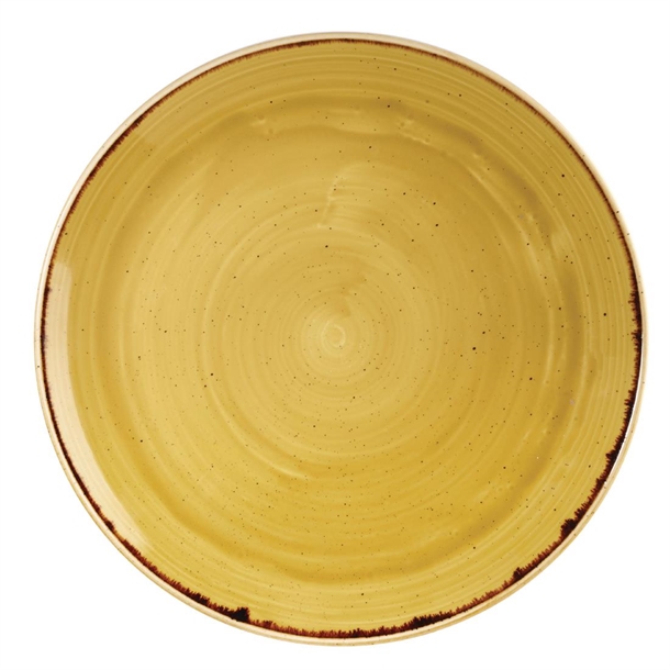 Churchill Stonecast Mustard Yellow Round Coupe Plate 288mm (Box 12) (B2B)