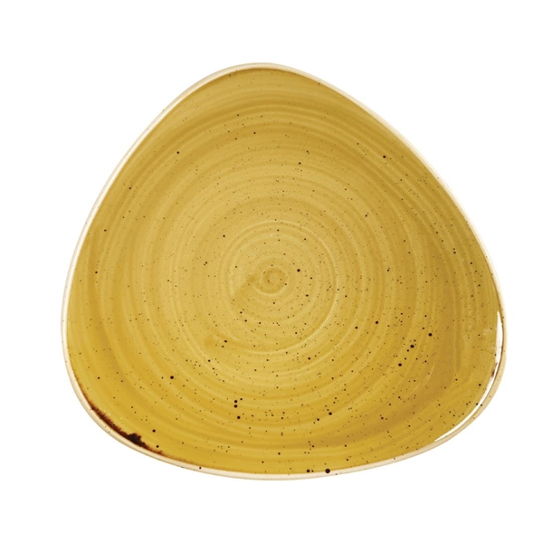 churchill-super-vitrified-stonecast-mustard-seed-yellow-triangle-plate-311mm
