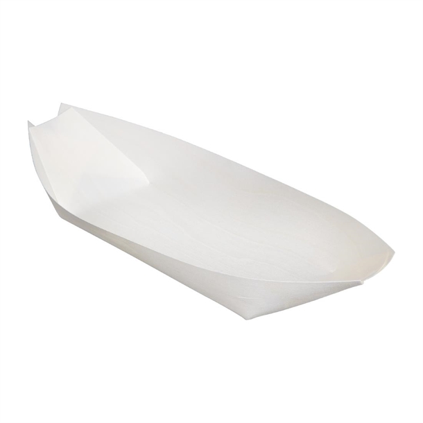 Fiesta Compostable Poplar Wooden Boat - 250mm (Pack 100)