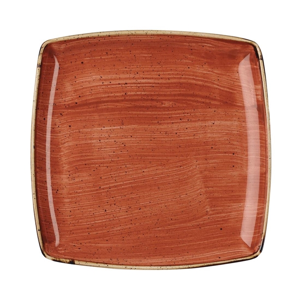 Churchill Stonecast Spiced Orange Deep Square Plate 268x268mm (Box 6) (B2B)