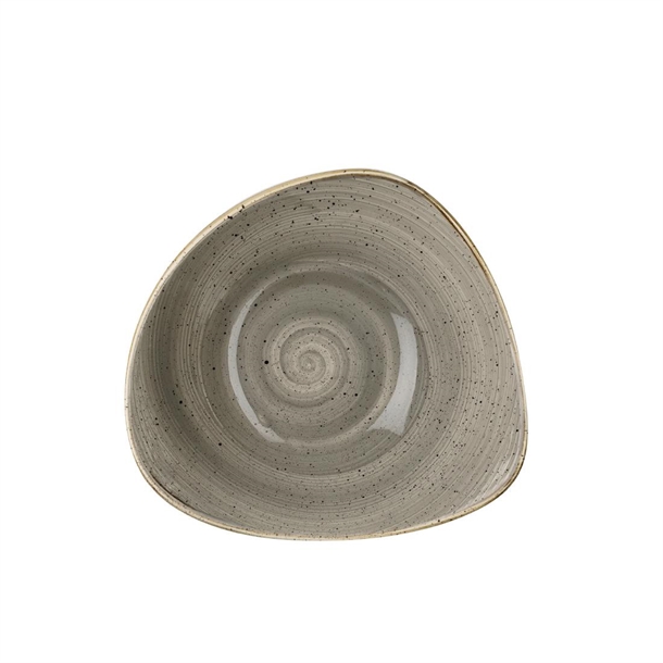 Churchill Stonecast Peppercorn Grey Triangular Bowl 185x185mm 370ml(Box 12)(B2B)