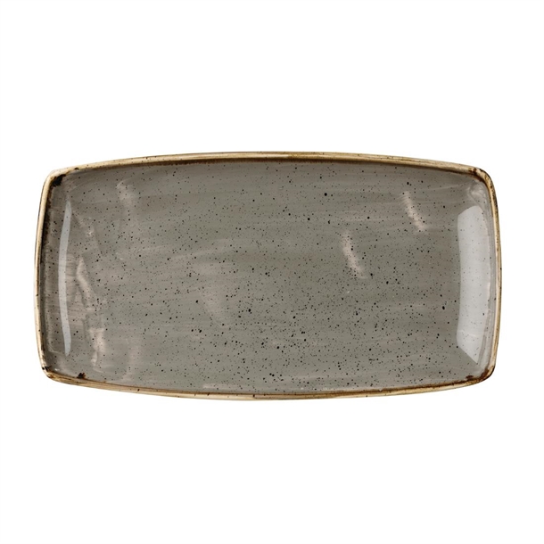 Churchill Stonecast Peppercorn Grey Oblong Plate 350x185mm (Box 6) (B2B)