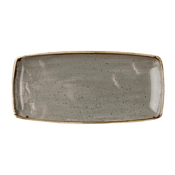 Churchill Stonecast Peppercorn Grey Oblong Plate 295x150mm (Box 12) (B2B)