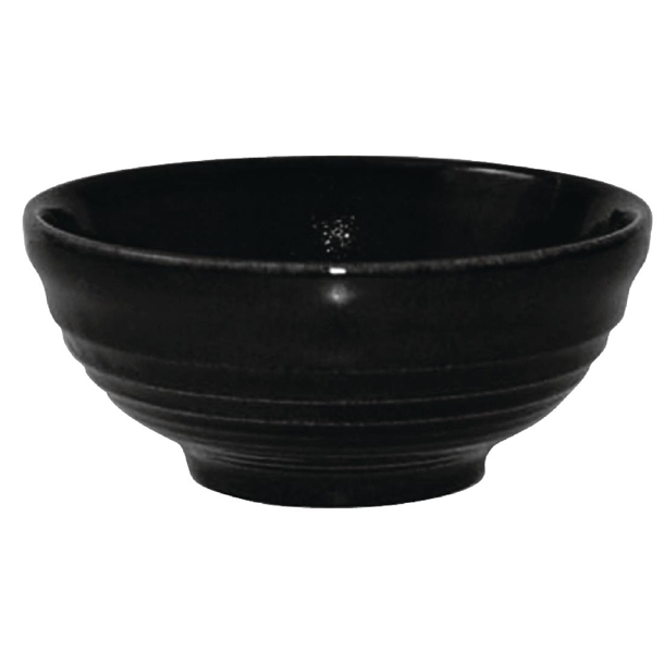 Churchill Bit on the Side Ripple Snack Bowl Black 10oz 120mm4.7"(Box 12) B2B)