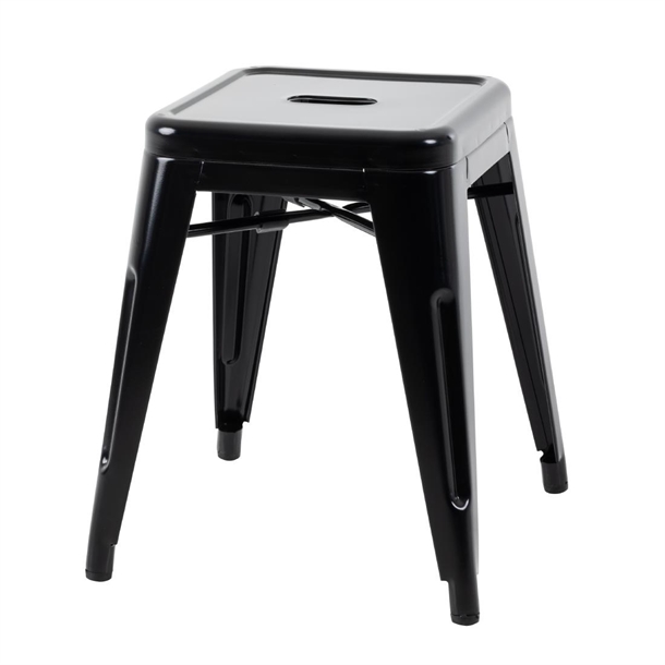Tabouret bas Bolero Bistro en acier noir (lot de 4)