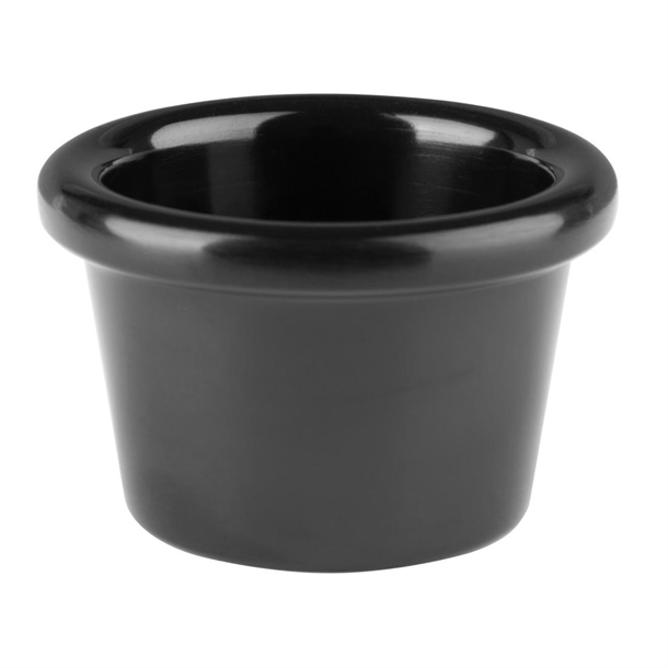 Olympia Kristallon Melamine Ramekin Plain Black - 43ml (Box 12)