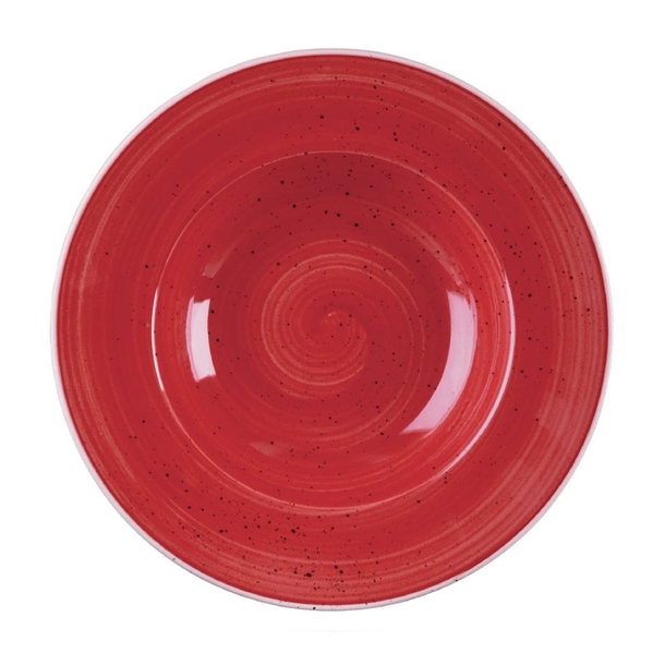 Churchill Stonecast Berry Red Wide Rim Bowl 28cm 11" 46.8cl16.5oz(Box12)(B2B)
