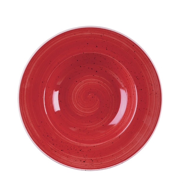 Churchill Stonecast Berry Red Wide Rim Bowl 24cm9 1/2"28.4cl 10oz(Box12)(B2B)