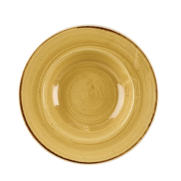 StonecastMustardSeedYellowWideRimBowl24cm9 1/2"28.4cl 10oz(Box12)(B2B)
