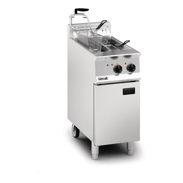 Lincat Opus 800 Electric Fryer Twin Tank 400mm Single Pumped Filtration (B2B)