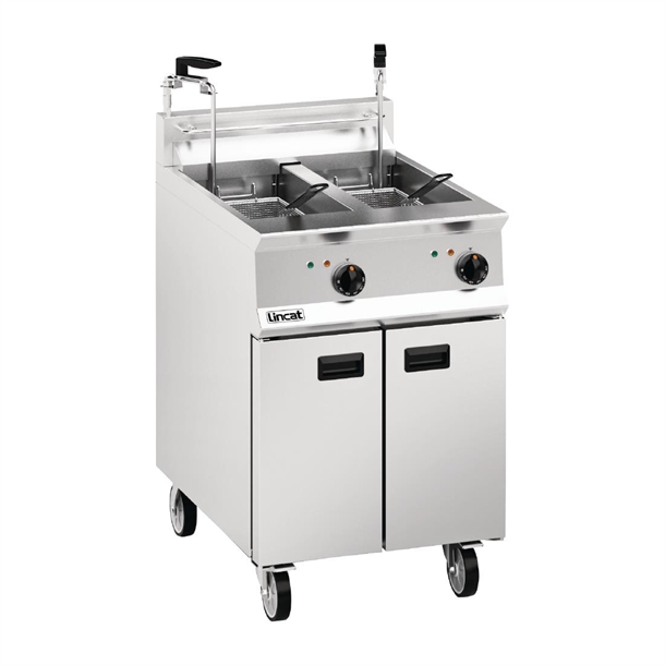 Lincat Opus 800 Electric Fryer Twin Tank Twin Pumped Filtration - 600mm (B2B)