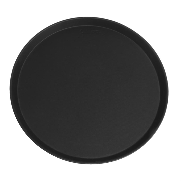 Cambro Camtread Non-Slip Round Tray - Black - 405mm