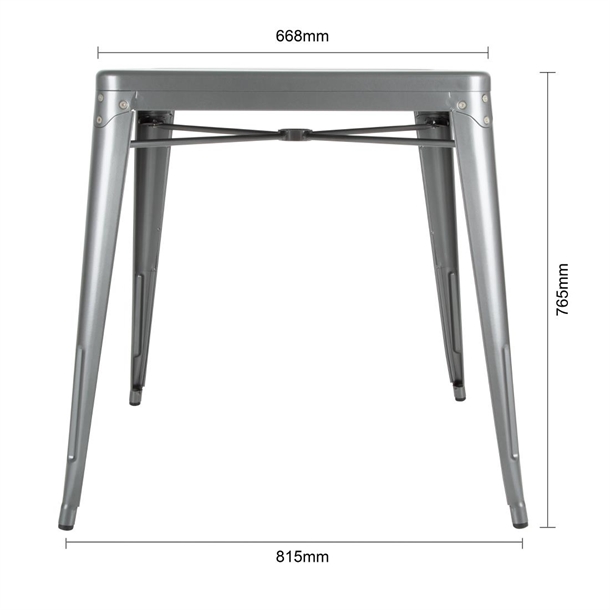 Bolero Quadratischer Bistrotisch Aus Edelstahl – 720mm Hoch, 700x700mm, Für Garten & Café