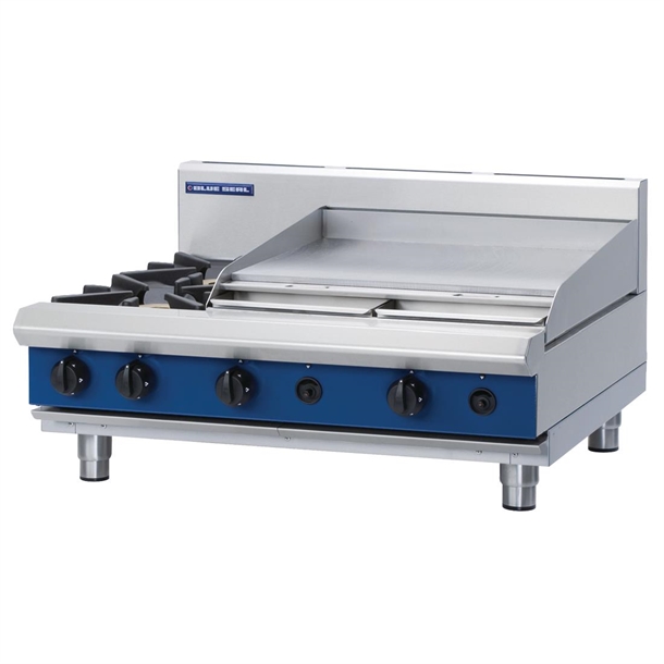 Blue Seal Gas Cooktop 2 Burner Bench Model - 600mm Griddle - LPG (Direct)