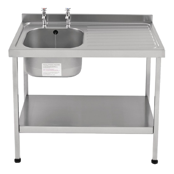 KWC DVS St/St Sink 1000x600mm L/H Bowl inc taps & R/H Drainer Mini Range(B2B)