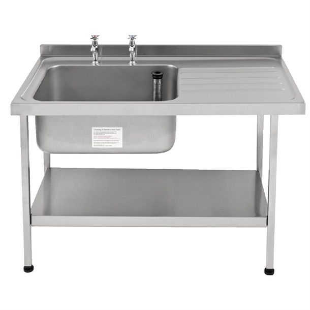 KWC DVS St/St Sink - 1500mm L/H Bowl inc taps & R/H Drainer Midi Range (Direct)