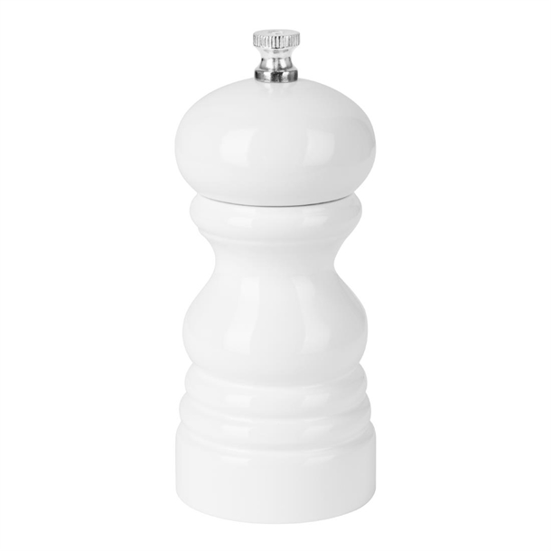 Olympia Salt or Pepper Grinder White Hevea Wood - 125mm  FSC 100%