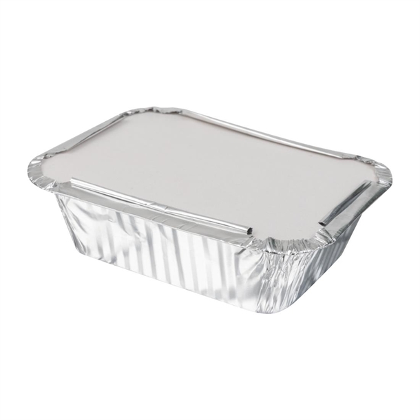 Nisbets Essentials Foil Container & Lid Pack - 250ml (Pack 50)