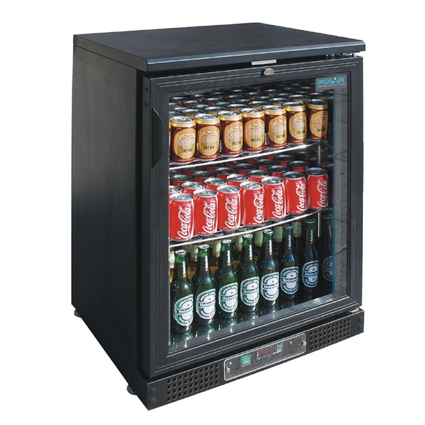 Polar lage gekoelde bardisplay met klapdeur 104 flessen (P)